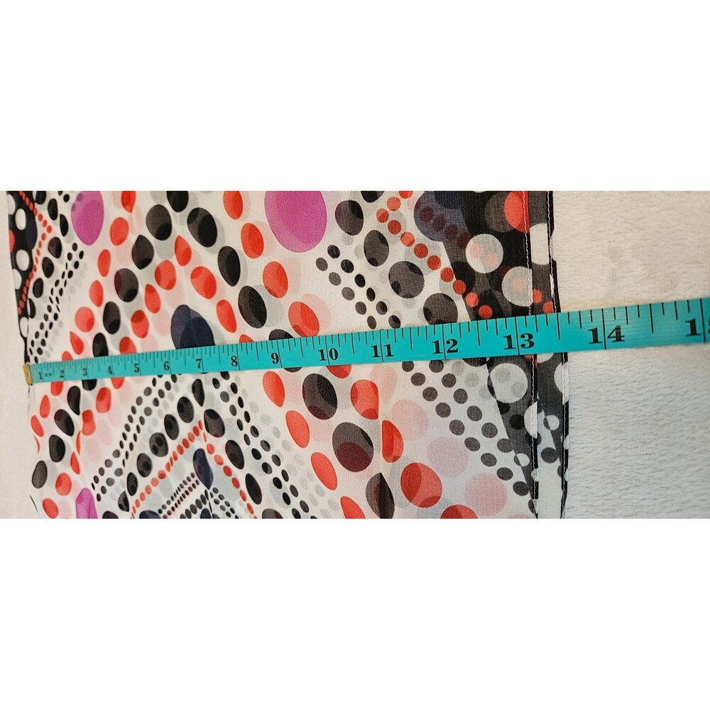 Cabi 100% Silk Scarf Approximately 70” x 13” Women’s Geometric Polka Dot Pattern - Picture 6 of 10